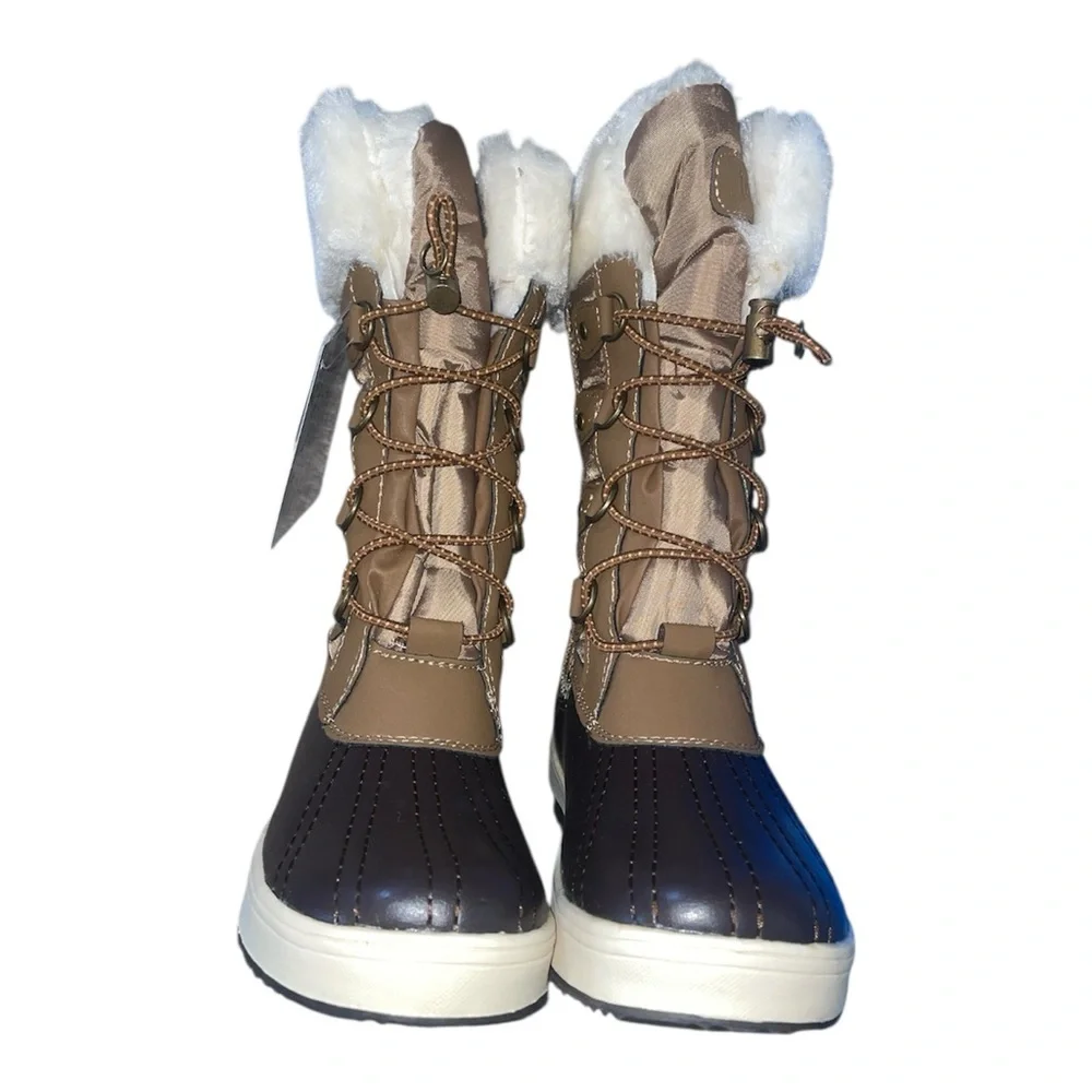 totes Shirley Tall Girls' Toffee Brown Winter Boots